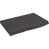 Berkfield Home Wall Shelf Dark Grey 60x40x(2-4) cm Treated Solid Wood Oak in Brown