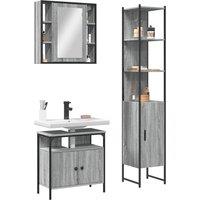 Berkfield Home 3 Piece Bathroom Cabinet Set Grey Sonoma Engineered Wood