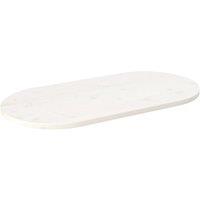 Berkfield Home Table Top White 90x45x2.5 cm Solid Wood Pine Oval