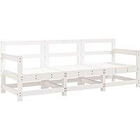 Berkfield Home 3 Piece Garden Lounge Set White Solid Wood Pine
