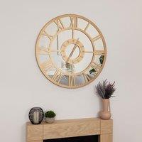 Charles Bentley Coniston Indoor Outdoor Mirrored Skeleton Wall Clock 80cm in Gold