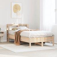 Berkfield Home Bed Frame without Mattress 75x190 cm Small Single Solid Wood Pine in Brown