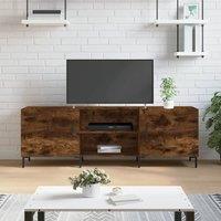 Berkfield Home TV Cabinet Smoked Oak 150x30x50 cm Engineered Wood in Brown | Size: 150 x 30 x 50 cm