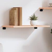 Berkfield Home Wall Shelf 60x30x2 cm Untreated Solid Wood Oak in Brown | Size: 60 x 30 x 2 cm