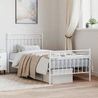 Berkfield Home Metal Bed Frame with Headboard & Footboard White 90x200 cm