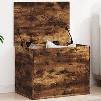 Berkfield Home Storage Box Smoked Oak 60x42x46 cm Engineered Wood in Brown | Size: 60 x 42 x 46 cm