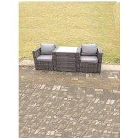 Rattan Single Arm Chair Garden Patio Furniture Set With Coffee Table 2 Seater