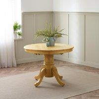 FurnitureboxUK Padstow Rustic Farmhouse Extending Solid Wood Dining Table in Light Oak