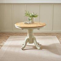 FurnitureboxUK Padstow Rustic Farmhouse Extending Solid Wood Dining Table in Cream