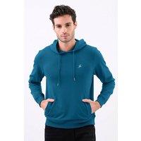 Enorsia Men's Premium Pull Over Hoodie With Signature Logo in Blue | Size: Large
