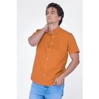Enorsia Men's Linen Blend Short Sleeve Shirt in Beige | Size: Small