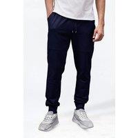 Enorsia Men's Ribbed Hem Terry Jogger in Navy | Size: Small