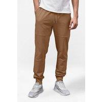 Enorsia Men's Ribbed Hem Terry Jogger in Brown | Size: XL