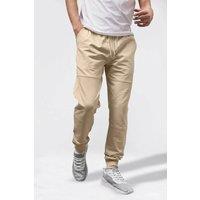 Enorsia Men's Ribbed Hem Terry Jogger in Cream | Size: Small