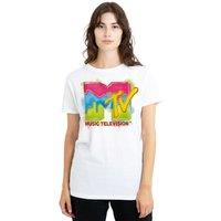 MTV Men's Paint Logo T-Shirt, White | Size: Large