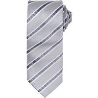 Premier Men's Waffle Stripe Formal Business Tie Pack of 2 in Metallic Silver