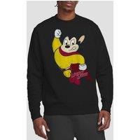 Paramount Home Entertainment Men's Mighty Mouse Classic Hero Crew Sweatshirt, Black | Size: XL