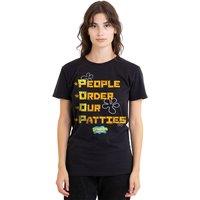 Spongebob Men's People Order Our Patties T-Shirt, Black | Size: 2XL