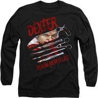 Paramount Home Entertainment Men's Dexter Blood Never Lies Long Sleeve T-Shirt, Black | Size: Medium