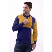 Enorsia Men's Colour Block Polo Shirt in Navy | Size: Small