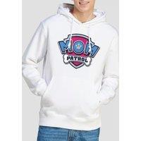 Paw Patrol Men's Mother'S Day Mom Patrol Badge Hoodie, White, Large in White