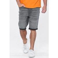 Enorsia Men's Slim Fit Stretch Denim Shorts in Grey | Size: 38