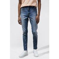 Enorsia Men's Men's Skinny Fit Stretch Washed Jeans in Blue | Size: 30