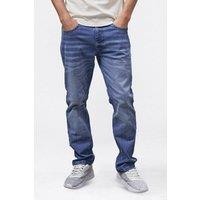 Enorsia Men's Cotton Slim Fit Jeans in Mid Blue | Size: 40