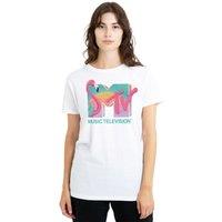 MTV Men's Flamingo Logo T-Shirt, White | Size: Small