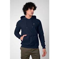 Enorsia Men's Flap Detail Kangaroo Pocket Hoodie in Navy | Size: Medium