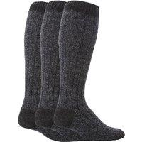 SOCKSHOP Workforce Men's 3 Pack Extra Long Knee High Knitted Wool Boot Socks in Navy | Size: 6-11