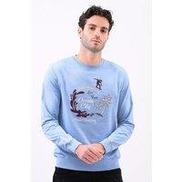 Enorsia Men's Paradise Surf Sweatshirt in Light Blue | Size: Medium