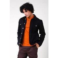Enorsia Men's Classic Collar Regular Fit Black Denim Jacket | Size: XL