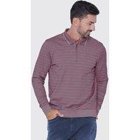 Enorsia Men's Half Zip Long Sleeve Polo Shirt in Brown | Size: Medium