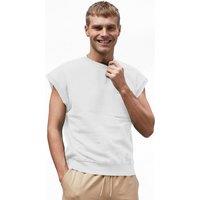 Enorsia Men's Crew Neck Sleeveless Sweatshirt in White | Size: XL