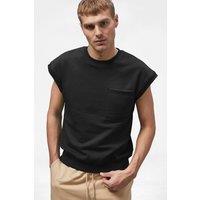 Enorsia Men's Crew Neck Sleeveless Sweatshirt in Black | Size: 2XL