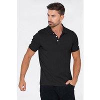 Enorsia Men's Muscle Ribbed Polo Shirt in Black | Size: 2XL