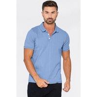 Enorsia Men's Muscle Ribbed Polo Shirt in Blue | Size: Small