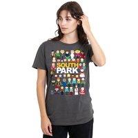 South Park Men's Full Cast T-Shirt, Charcoal | Size: Small