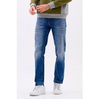 Enorsia Men's Authentic Straight Fit Jeans in Mid Blue | Size: 38