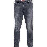 D555 Men's Benson Stretch Tapered Kingsize Jeans in Mid Grey | Size: 60R