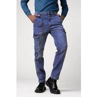 Enorsia Men's Regular Fit Utility Jeans in Blue | Size: 34