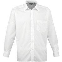 Premier Men's Poplin Long-Sleeved Formal Shirt in White