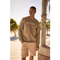 Animal Men's 'Driver' Long Sleeve Soft Cotton Sweatshirt Casual Lightweight Top in Khaki | Size: XS
