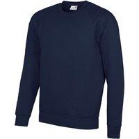 AWDis Men's Academy Crew Neck Raglan Sweatshirt in Navy | Size: XS