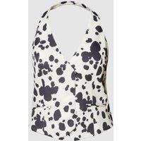 NastyGal Women's Plus Spot Print Tailored Waistcoat in Mono | Size: 20