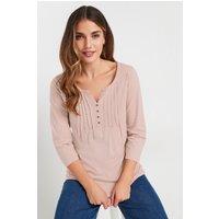 Long Tall Sally Women's Tall Henley Top in Light Pink | Size: 12