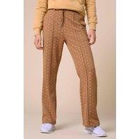 Enorsia Women's Pleated Wide Leg Trouser in Brown | Size: 14