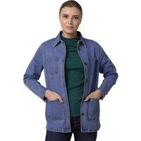 Enorsia Women's Indigo Blue Casual Denim Jacket | Size: 14