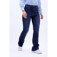 Enorsia Women's Comfort Stretch Flare Jeans in Indigo | Size: 16
